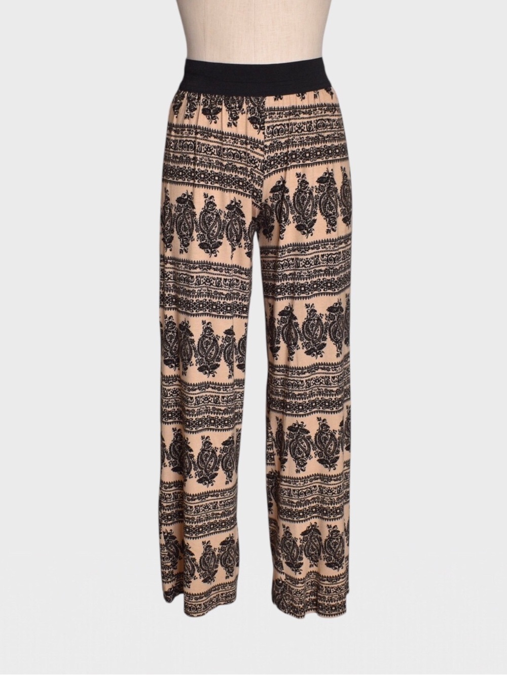 Brat Star Boho Paisley Wide Leg Pull On Palazzo Pants